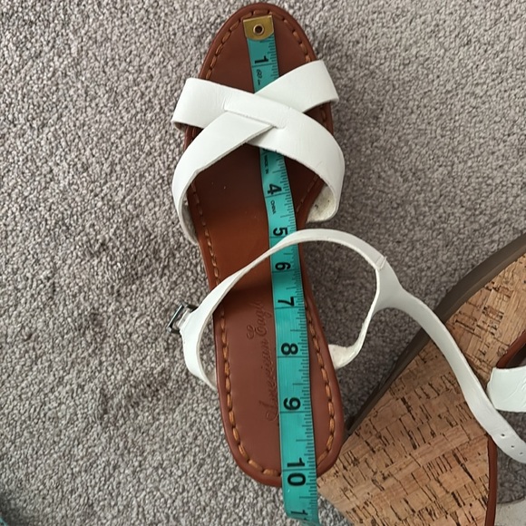 American Eagle White Strappy Wedge Sandals - Picture 6 of 15